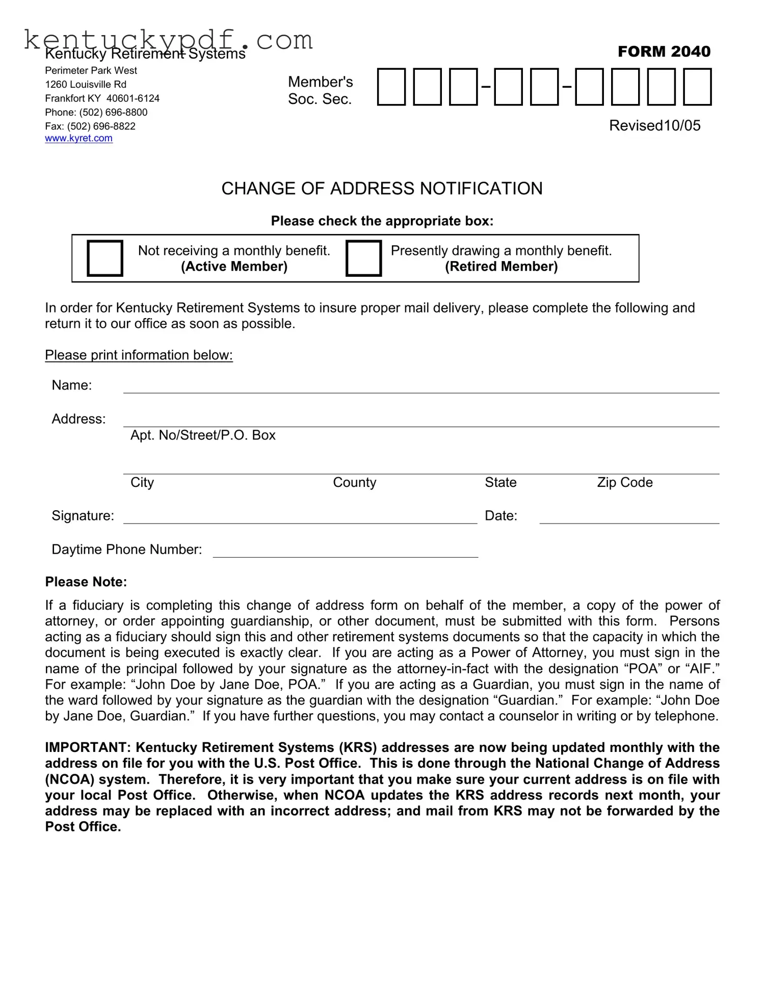 Fill in Your Kentucky Form