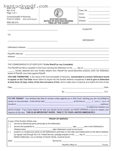 Fill in Your Kentucky Aoc 215 Form